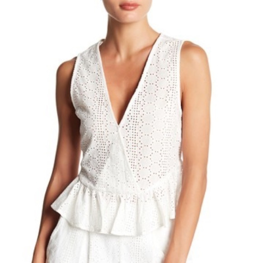 BCBGeneration Ruffle Hem Lace Tank